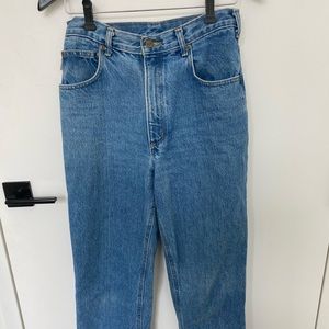high-waisted carhartt blue jeans